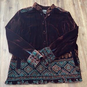 Citrón Santa Mónica Collection Etro Velvet Jacket with Teal and Brown Accents